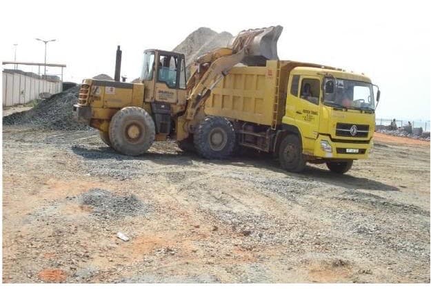 Wheel Loader & Dump Truck used for LIDA Ghana project delivery